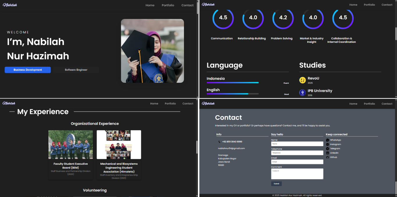 Portfolio home section