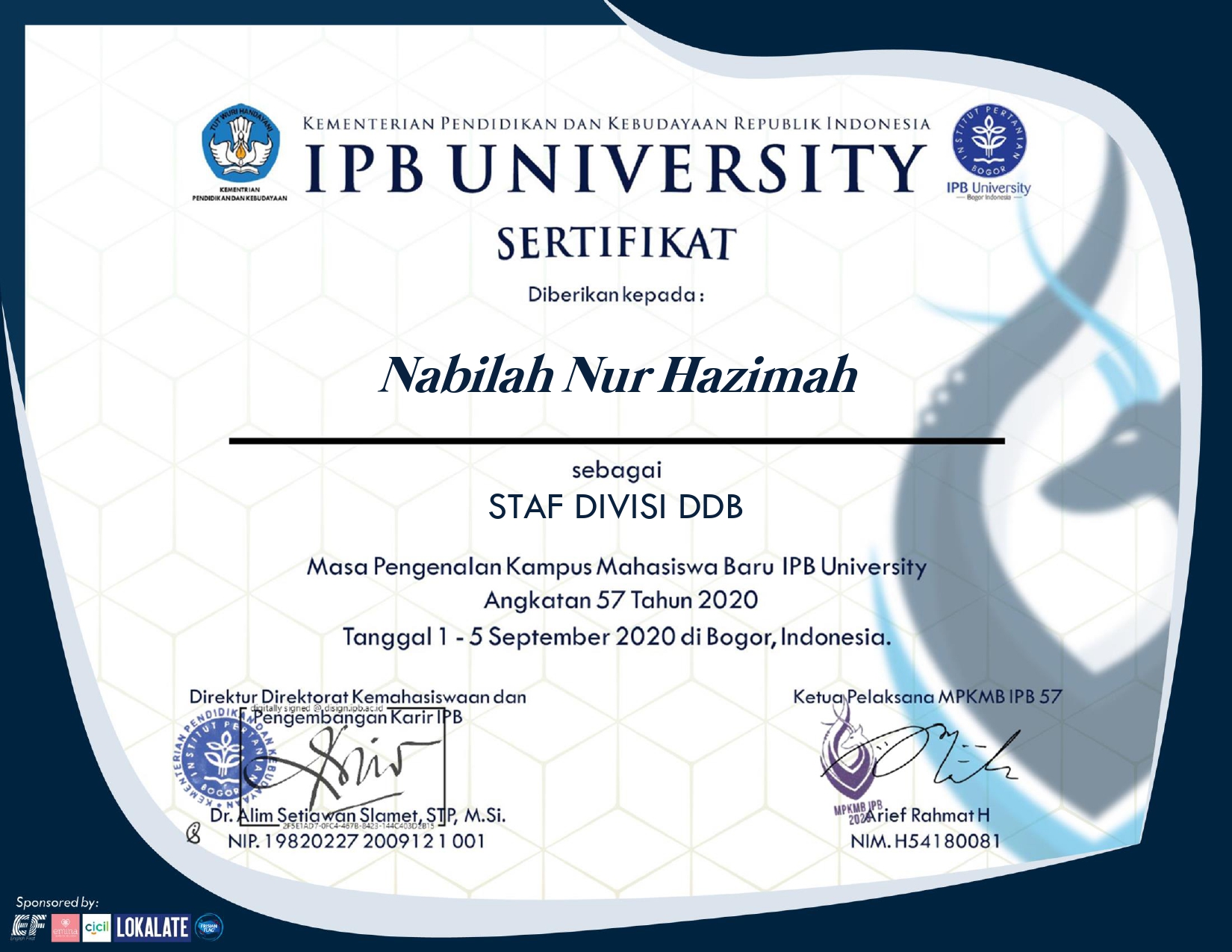 Sertifikat mpkmb57